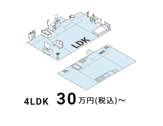 4LDK 30万円(税込)～